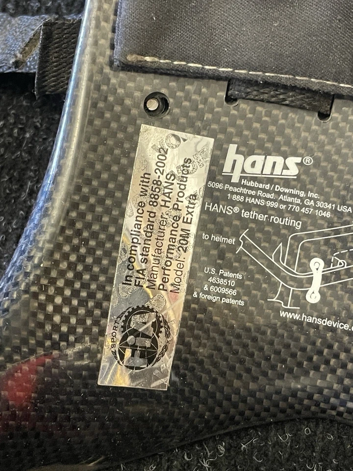 Hans Device Fibra de Carbono 20M Mediano Coche SCCA Carreras Arai Anclajes de Campana Foto 2 de 4