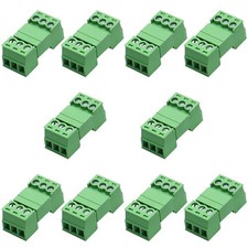 10 PCS 3Pin 300V 8A 15EDGRK 3.81mm Pitch Screw Terminal Block Connector
