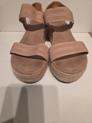 American Eagle Outfitters Taupe Espadrille Platform Sandals Size 8