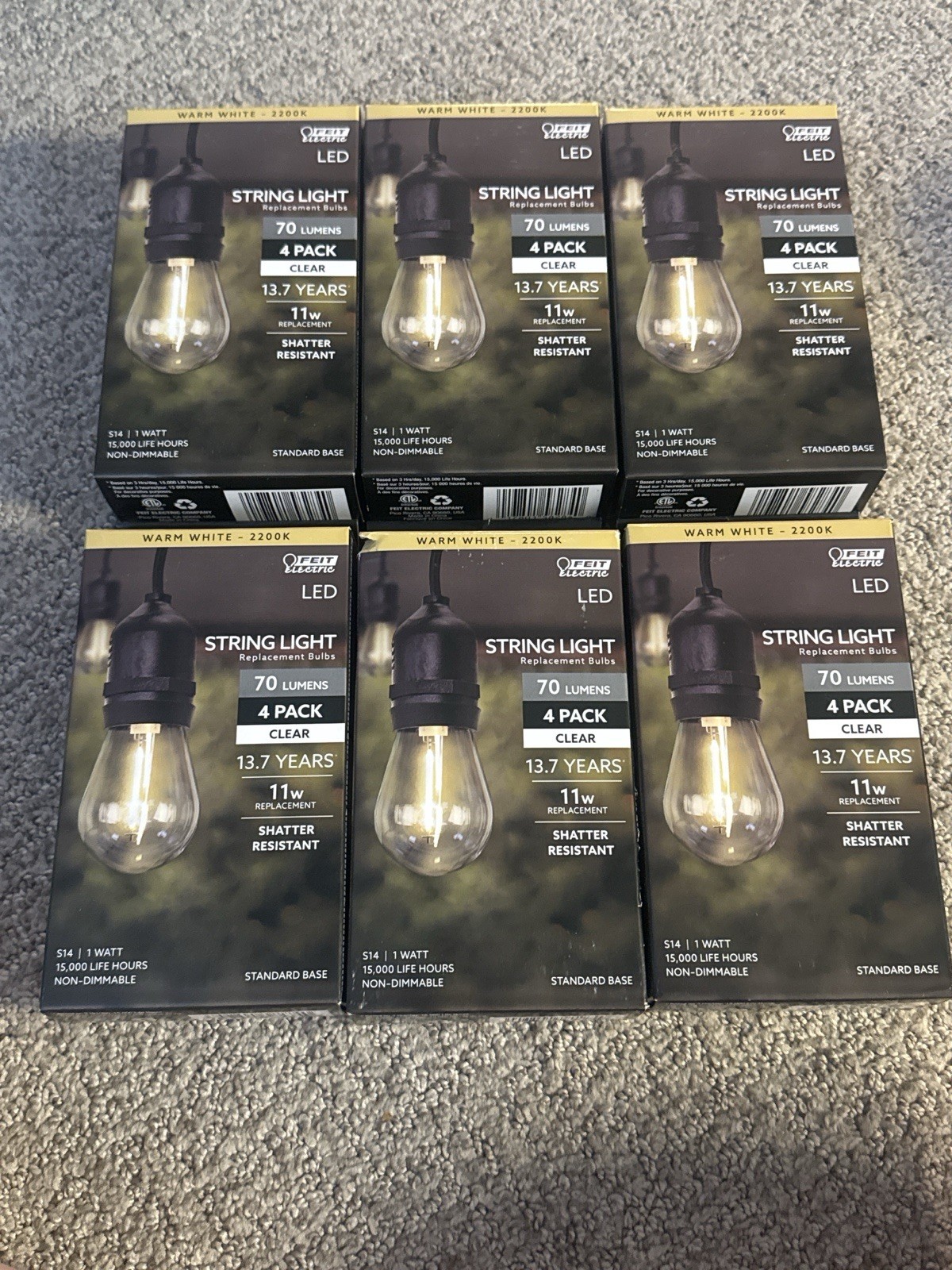 S14 4 Pack Warm White Lot Of 6 Sets