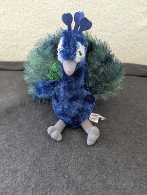 Aurora Peacock Plush 2020 8  Stuffed Animal Lovey EUC Very Clean & Soft