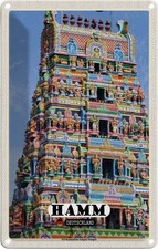 Blechschild 18x12 cm Hamm Siri-Kamadchi-Ampal-Tempel Bildmotiv Reisemotiv Abente