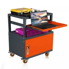 US Stock Laptop Tool Trolley Workshop Tool Cabinet with Wheel Drawer, Door& Lock