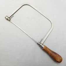 Vintage Trojan AS & Co Coping Saw Wood Handle Made in USA Adjustable Blade Tool