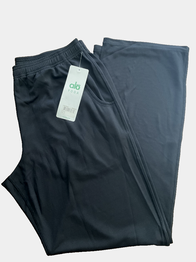 ALO YOGA Men's Black Elastic Waistband Jacquard Active Yoga Pants