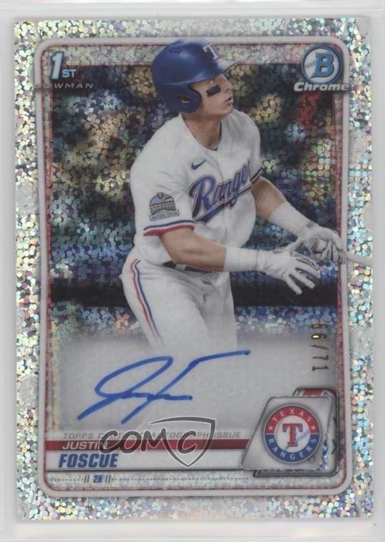2020 Bowman Draft Chrome Picks Sparkle Refractor 56/71 Justin Foscue Auto 3hd
