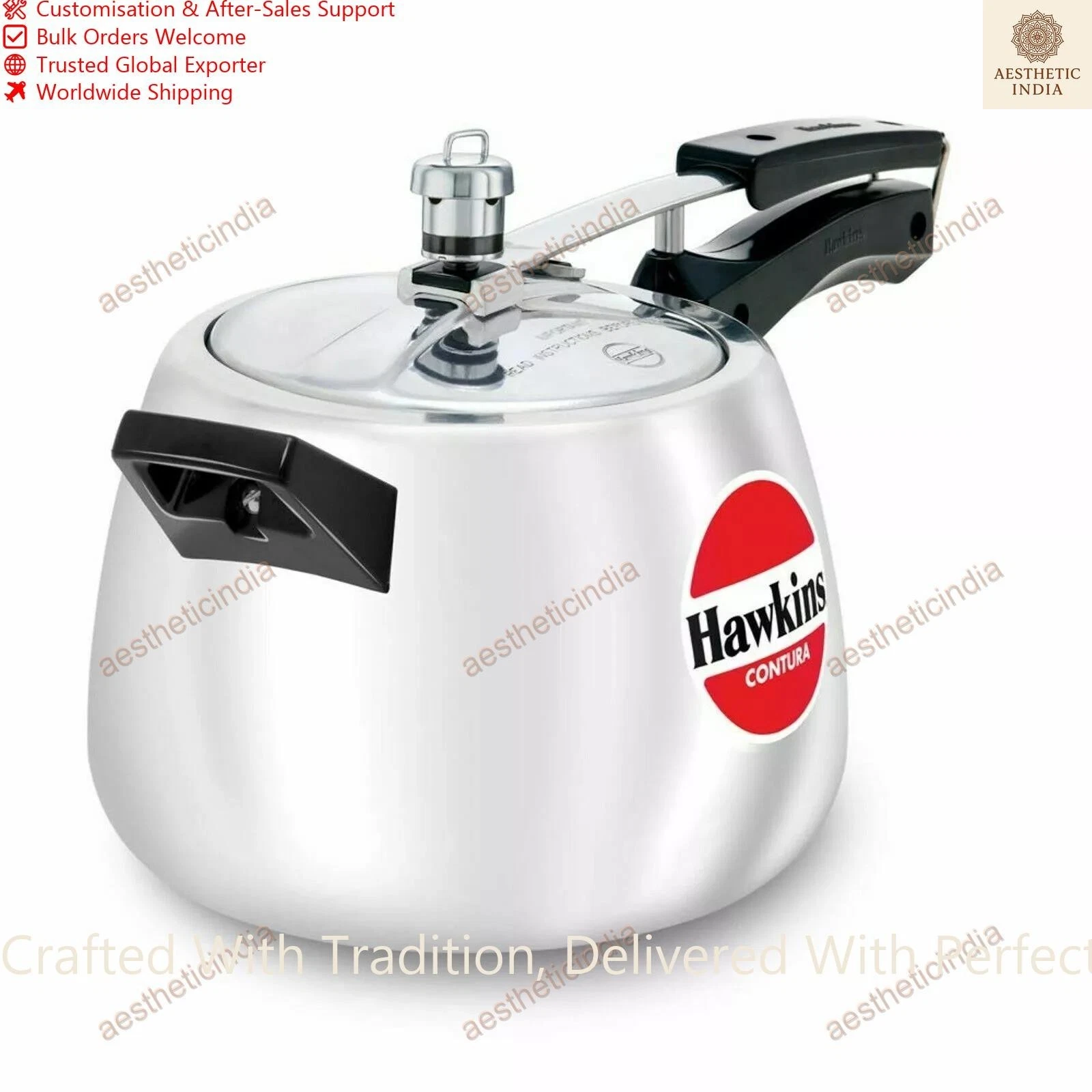 Hawkins Contura Pressure Cooker 4 Litres Aluminum Silver Color Best Kitchen Gift