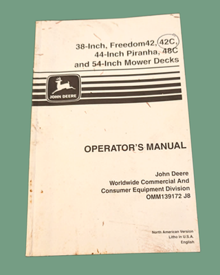 #ad John Deere 38quot; 42C 44quot; Piranha 48C amp; 54quot; Mower Decks OMM139172 Free Ship $14.87