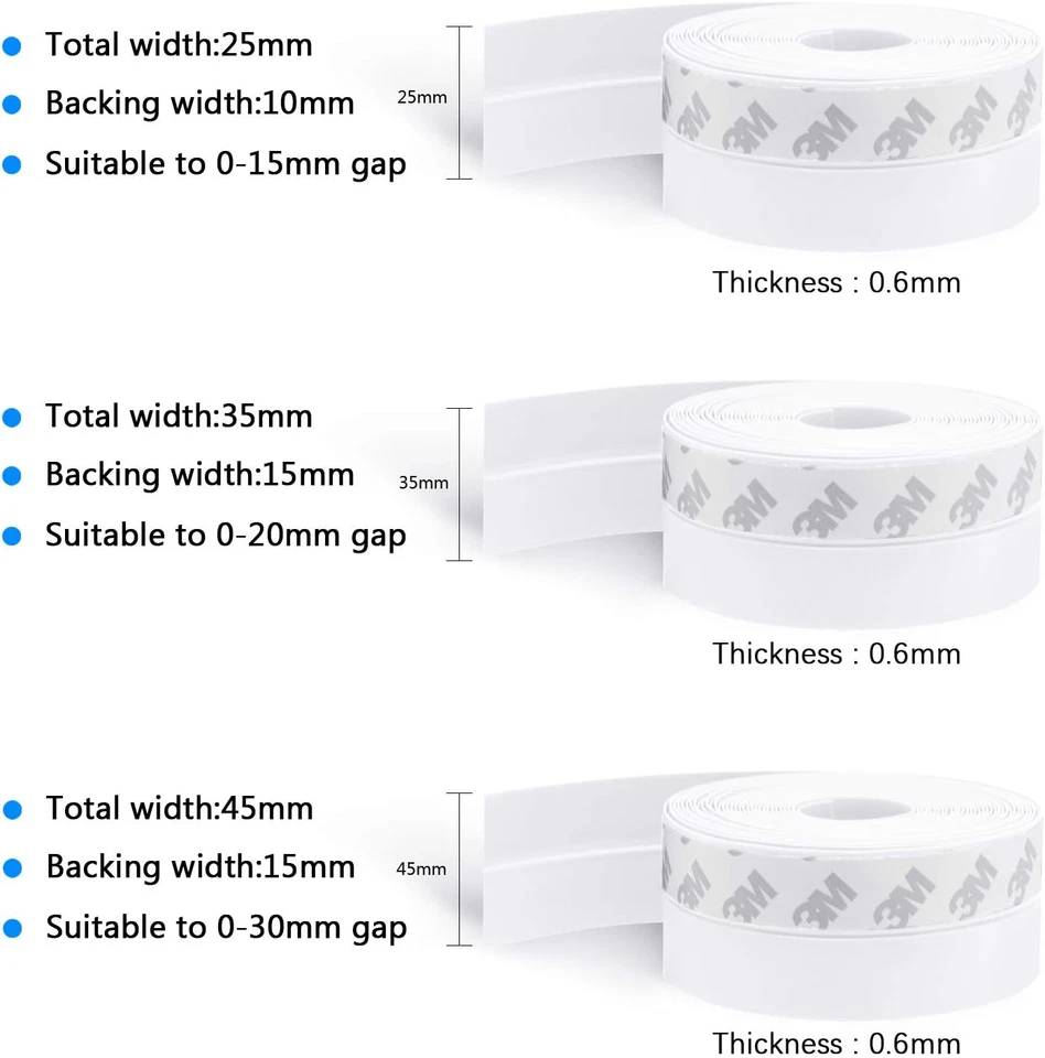 Decapagem climática, tira de vedação climática 33 pés, fita adesiva de silicone (branco, 25 - Imagem 2 de 4