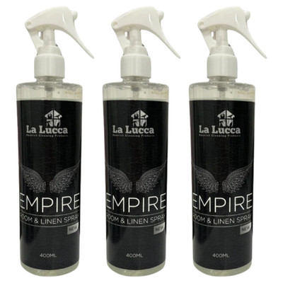 3 x La Lucca Lufterfrischer Spray Empire Raum & Leinen Stofffrischer 400ml