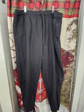 Women's 2X 20W-22W Black Fleece Lined Pull On Casual/Lounge Terra Sky Pants