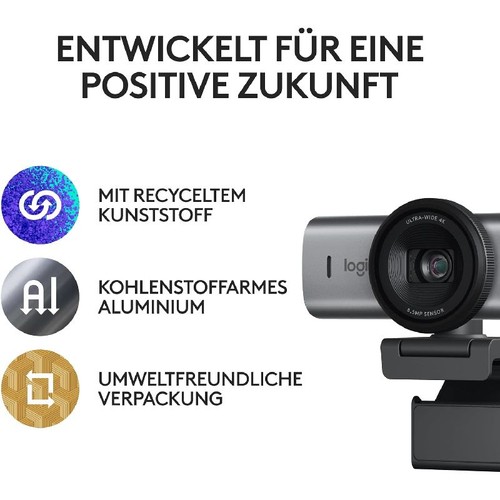 Logitech MX Brio Ultra HD 4K Collaboration and Streaming Webcam 1080p Graphit - Bild 4 von 5