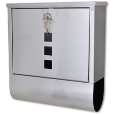 New Stainless Steel Mailbox Heavy Duty Letterboxes with Newspaper Holder 2 Keys