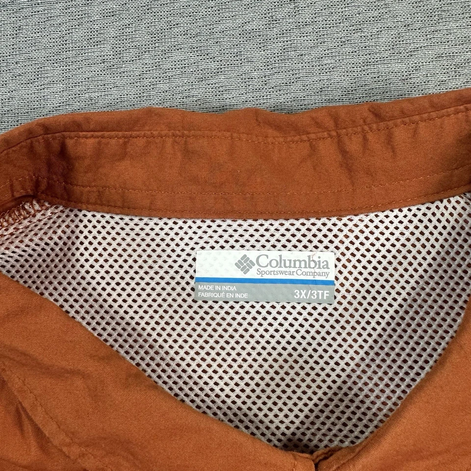 Texas Longhorns UT Columbia PFG Shirt Men’s 3XL Orange Vented Fishing Embroidery - Image 3 of 4