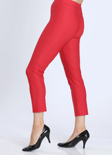 IC By Connie Red Button Detail Slim Crop Pants Made in USA Size Small