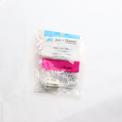 John Guest Adapter Fitting Polypropylene 1/4'' OD Push-to-Connect x 3/8'' MIP NPTF