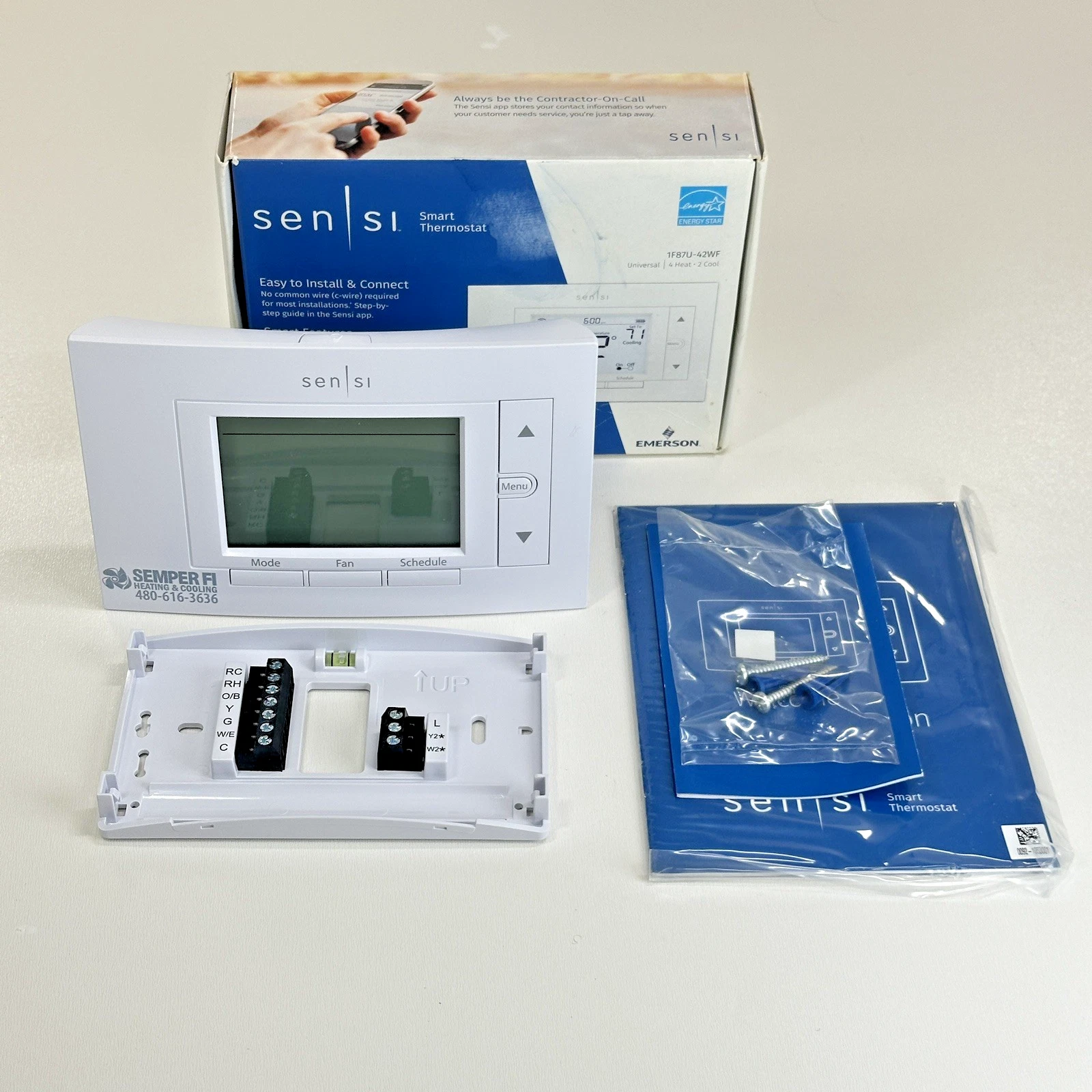 Emerson Sensi 1F87U-42WF Smart Programmable Wi-Fi Thermostat, 4H/2C