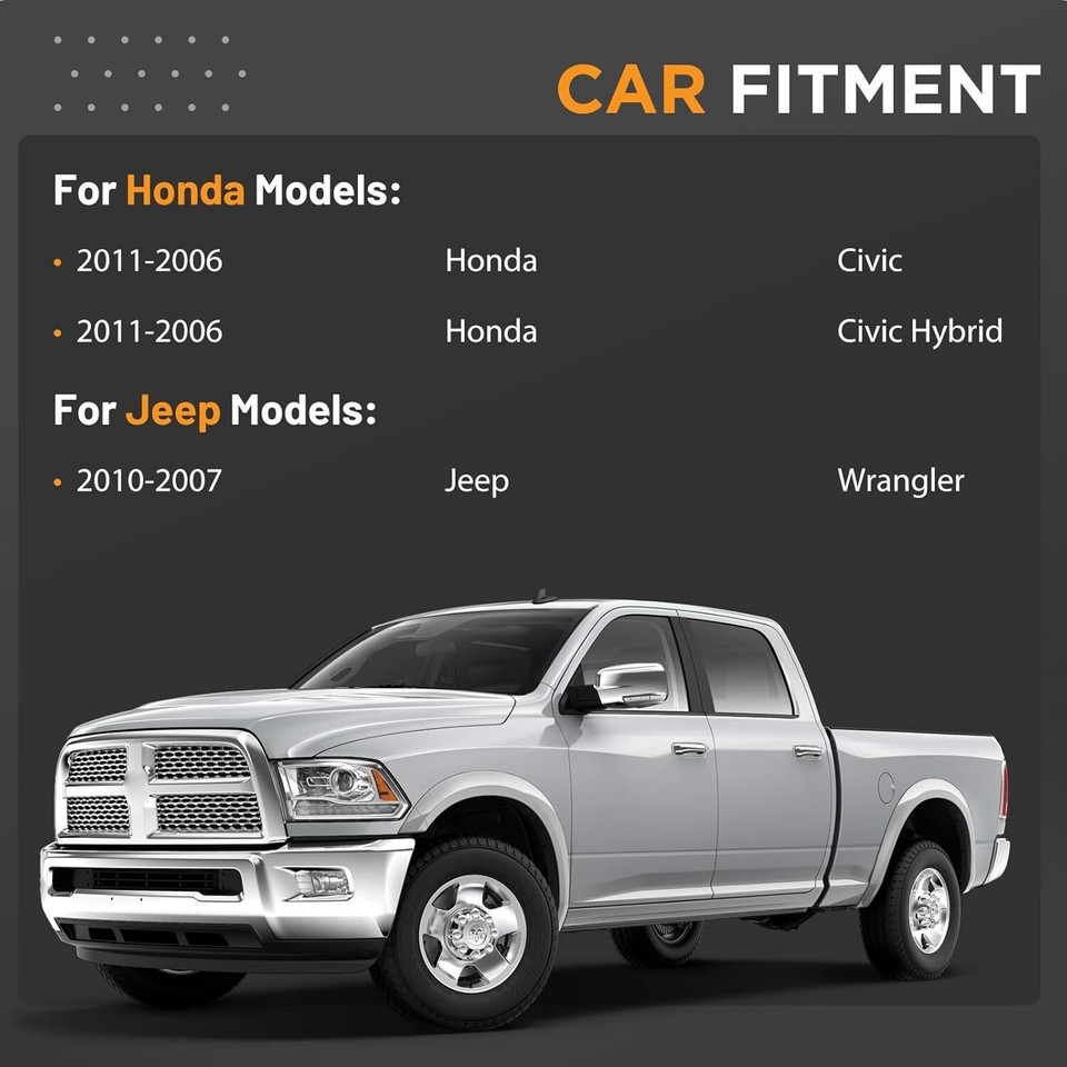 Jeep Wrangler AC Blower AC Heater Blower Motor Replacement For 06-11 Honda Civic & 07-10 Jeep Wrangler - Direct Fit (MOH105) Heater Fan Replacement - Foto 5