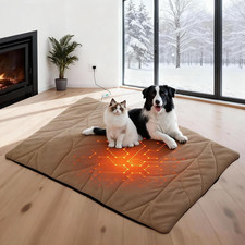Heated Dog Pad 48"x28" - Waterproof, Chew Resistant  Washable Pet Bed