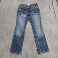 Ariat REAL Denim Jeans Womens 29S Blue Mid Rise Straight Icon Rainstorm Stretch