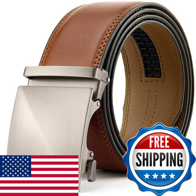 Chaoren Mens Belt Leather Ratchet Belt - Customizable Fit Effortless Style 35Mm