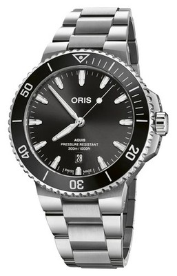 Oris Aquis Date Automatic Steel Black Dial Divers Mens Watch 733 7789 4154-MB