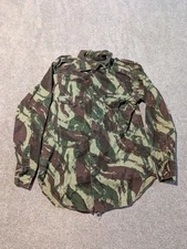 Vintage Portuguese Army Shirt Mens Small Camo Camouflage Airborne Field Coat