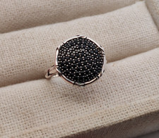 Jai for John Hardy Sterling Silver Black Pave Set Spinel Ring Size 9