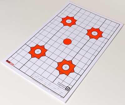 USA Made 25 EZ2C Targets Four Bullseye Plus Sight in w/Grid Paper Shooting11x17