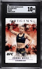 2021 UFC CHRONICLES ORIGINS ZHANG WEILI PURPLE /49, DEBUT PRIZM YEAR!!, SGC 10