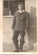 Vintage Original Photograph WWII Era Soldier Uniform Portrait Sepia Snapshot