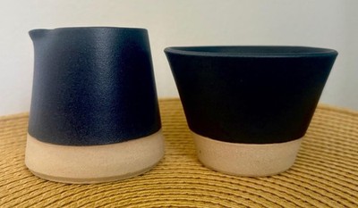 2 Pc John Ryan Ceramics, Stoneware Cream & Sugar; Sligo County, Ireland