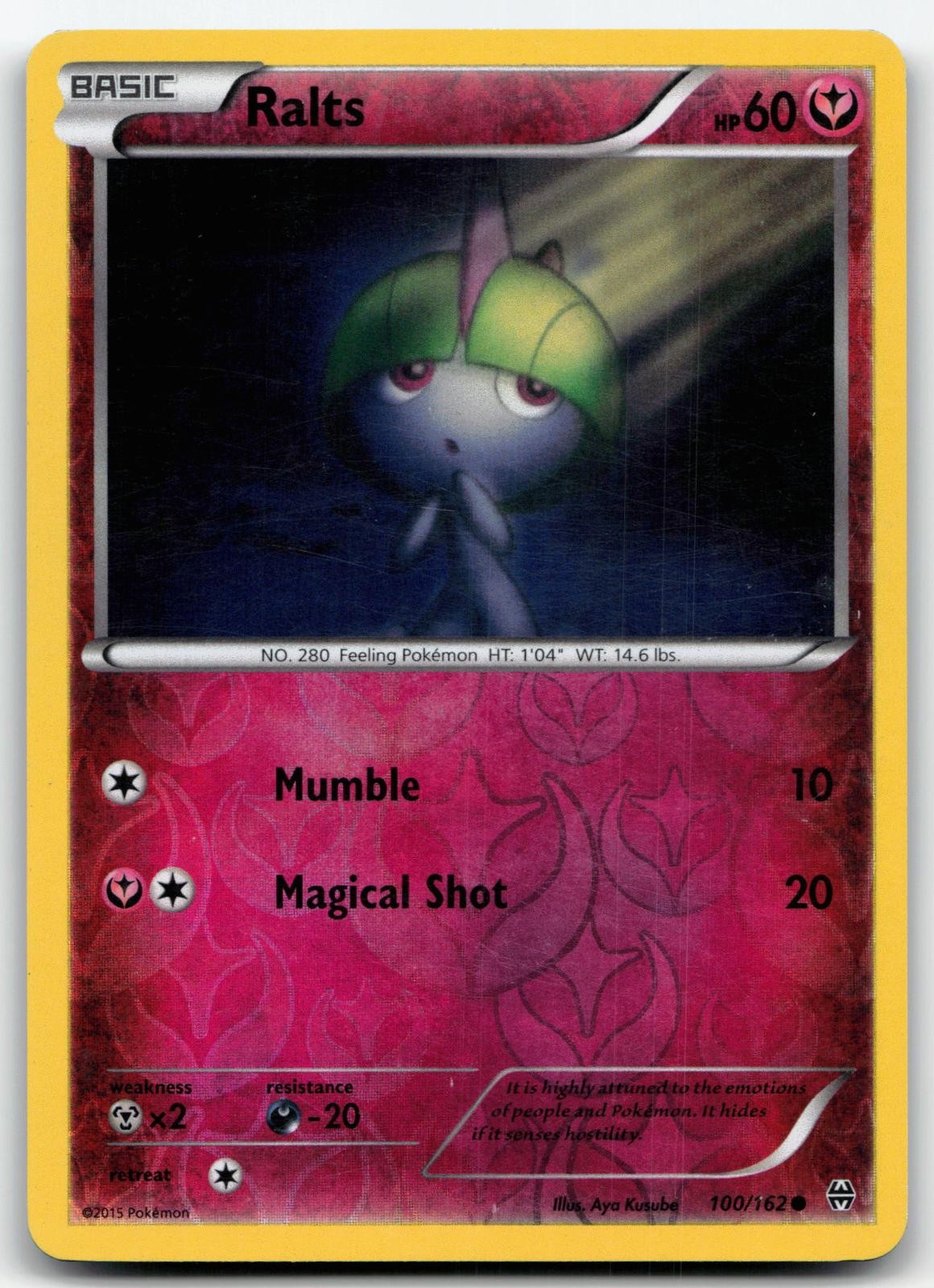 Ralts 100/162 Common BREAKthrough Pokemon Reverse Holo Lightly Played