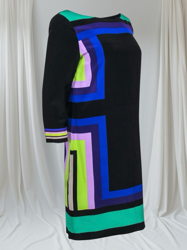 Diane Von Furstenberg DVF Avery Womens Silk Colorblock Shift Dress Black 14 NWT - Picture 9 of 14