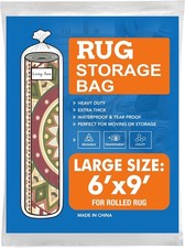 Plastic Rug Storage Bag with Zip Tie 4 Mil Heavy Duty Carpet Wrap Bag Fits