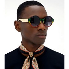 Men Sunglasses Round Circle Frame Red Yellow Green Novelty Funky Shades Retro
