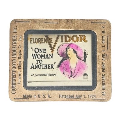 Magic Lantern Glass Slide Movie Florence Vidor ''One Women to Another'' Antiq PB75