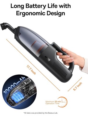 Baseus Hand Held Vacuum Cordless, 160W Car Vacuum Cleaner, Pet Hair Vacuum