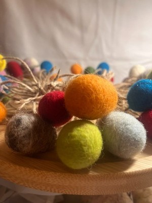 5 nadelgefilzte Ostereier bunt handgefertigt zum aufhängen Oster-Deko Set 3