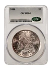 1886 MORGAN "CAC MS64" - STRICKING CRISP WHITE OBV/REV TONING, SHARP HIGH PTS💥✅
