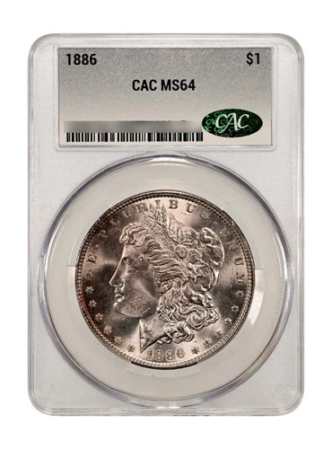 1886 MORGAN "CAC MS64" - STRICKING CRISP WHITE OBV/REV TONING, SHARP HIGH PTS💥✅