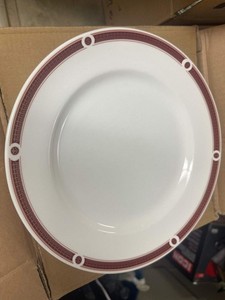 Used 10.5" Steelite Ambassador Burgundy China Serving Plates Case of 24
