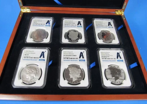 2023 6-pc Morgan & Peace Silver Dollar Set NGC RP70/PF70/MS70 Advance Releases