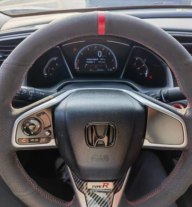 BLACK 40MM*50MM Emblem Logo STEERING Badge Fits Honda CIVIC 2006-2024 SI Sedan - Image 3 of 4