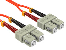 5m OM1 SC to SC UPC Duplex Corning Fiber Optic Cable MultiMode 62.5/125 OFNR ...