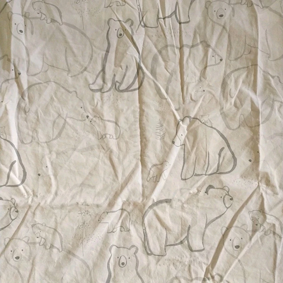 Sábana Ajustable Pottery Barn Cuna Niños Blanco Gris Animal Safari Algodón Orgánico 2x Foto 3 de 4