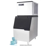 IceTro 367lb Ice Machine Half Cube & 350lbs 30" Ice Storage Bin
