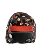 Bioworld Friday the 13th Mini Backpack Jason Mask Black Red Faux Leather Horror