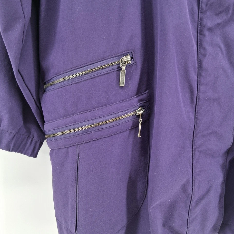 Chicos Zenergy Mujer Talla 3/XL Púrpura Cremallera Frontal Chaqueta Viaje Activo Ligera Foto 4 de 4
