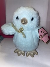 F.A.O Schwarz Blue Chic Plush Toy Stuffed Animal Glitter Gold Nose  Feet -NWT